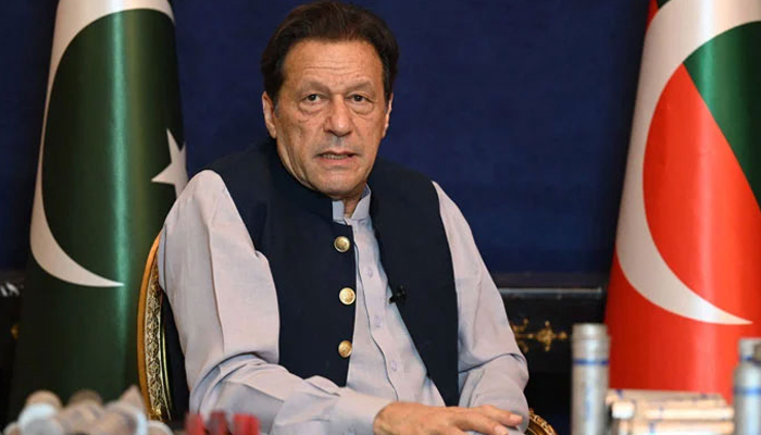 PTI founder Imran Khan speaks during an interview at his residence in Lahore on March 15, 2023. — AFP