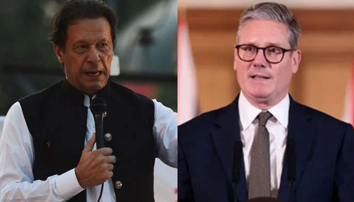 This combo of images shows, Pakistan’s former prime minister Imran Khan (left) and Britains Prime Minister Keir Starmer (right). — AFP/File