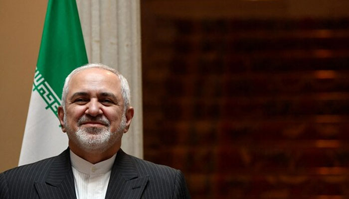 Irans former foreign minister and vice president Mohammad Javad Zarif poses for a photograph prior to holding a meeting with his Spanish counterpart at the headquarters of the Spanish Ministry of Foreign Affairs in Madrid on May 13, 2021. — AFP