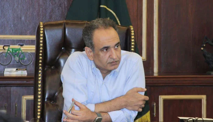 Commissioner Lahore Zaid Bin Maqsood looking the other way in this image released on May 6, 2024. — Facebook/Commissioner Lahore,Punjab.