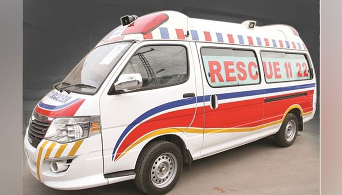 In this image, the Rescue 1122 Ambulance can be seen. — APP/File