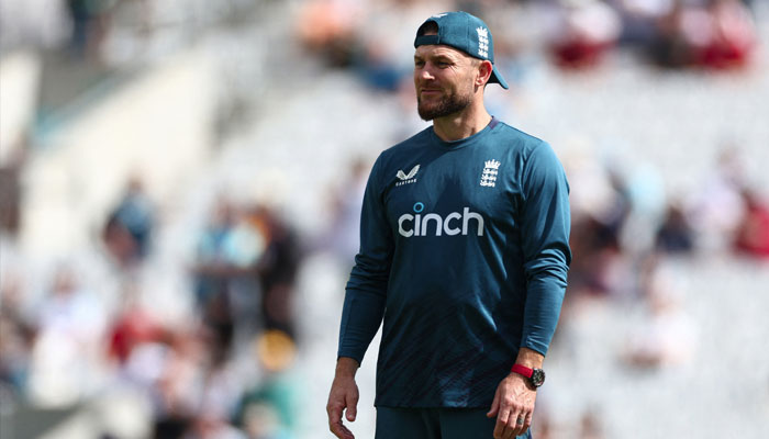 England head coach Brendon McCullum during the warm up before the start of the days play. — Reuters/file