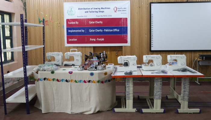 Under the organization of Qatar Charity Pakistan, sewing machines will be distributed to poor women of Charsadda seen in this image released on November 16, 2022. — Facebook/@Qcharity.PAK