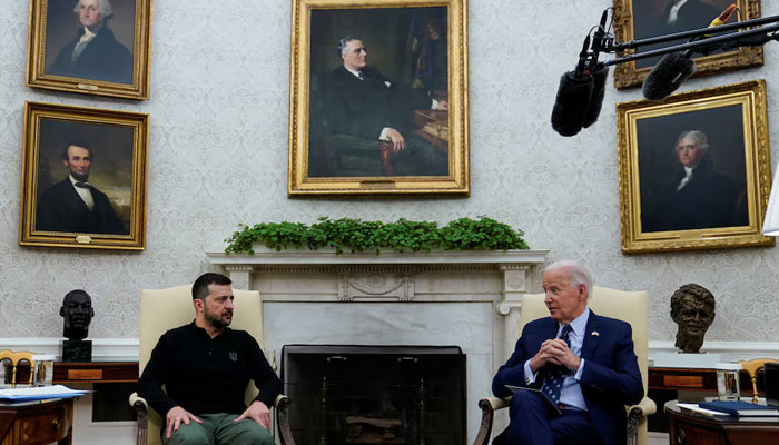 US President Joe Biden meets with Ukraines President Volodymyr Zelenskiy at the White House in Washington, US, September 26, 2024. — Reuters