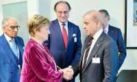 IMF chief meets PM, supports Pakistan’s efforts; Shehbaz hails IMF collaboration to promote economic stability: NFC formula review, support prices end among IMF conditions