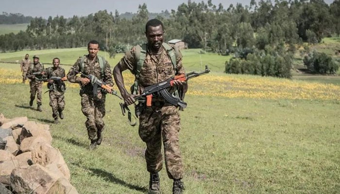 The image shows soldiers of the Ethiopian National Defence Force. — AFP/File