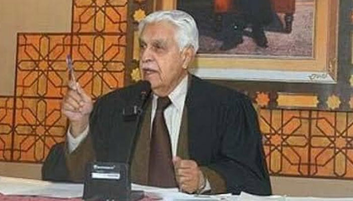 Veteran politician Elahi Bux Soomro (Late) seen in this image. — Facebook/Asif Ghazi Soomro/File