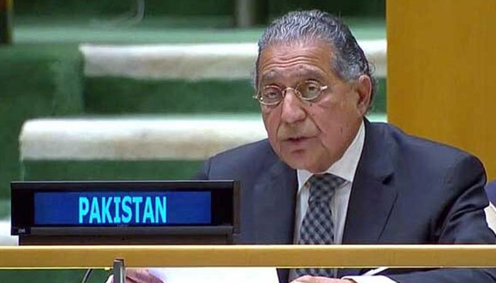 Pakistans permanent representation at the UN, Amb. Munir Akram. — APP/File