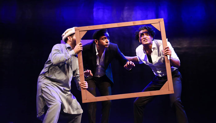 Actors perform a scene during a theatre performance of ‘The 39 Steps’ at the Arts Council of Pakistan, Karachi on October 16, 2024. — Facebook/Arts Council of Pakistan Karachi