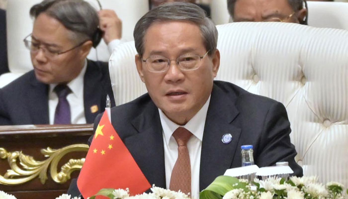 Chinese PM Li Qiang addresses the 23rd SCO Council of Heads of Governments meeting in Islamabad on October 16, 2024. — APP