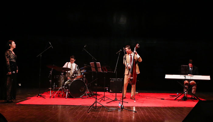 A musical group of South Koreans performs at Mega Music Concert 4.0 during the World Culture Festival at the Arts Council of Pakistan in Karachi on October 19, 2024. — Facebook@ACPKHI