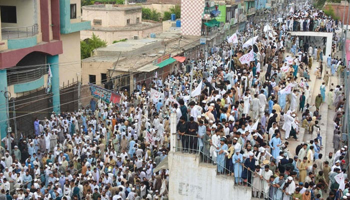 Representational image of a rally in Bannu, on July 19, 2024. — AFP