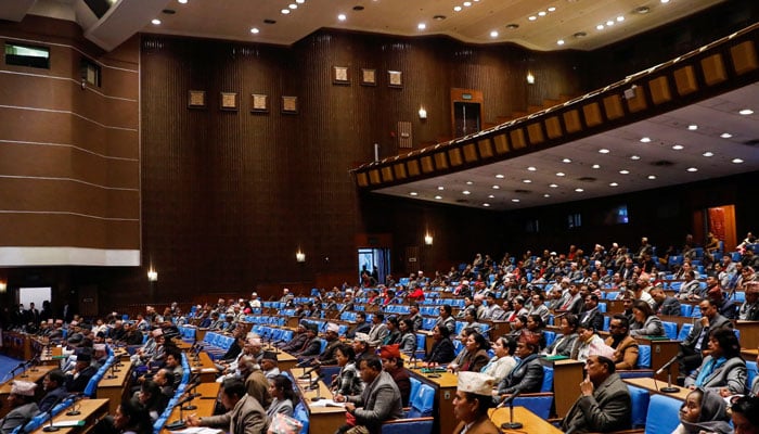 Nepali members of parliament attend a session before a confidence vote, in Kathmandu, Nepal January 10, 2023. — Rueters
