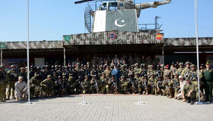 Armed forces of Pakistan and Russia at National Counter Terrorism Centre (NCTC), Pabbi pictured at the closing ceremony of joint exercises in counter terrorism on October 25, 2024. — ISPR