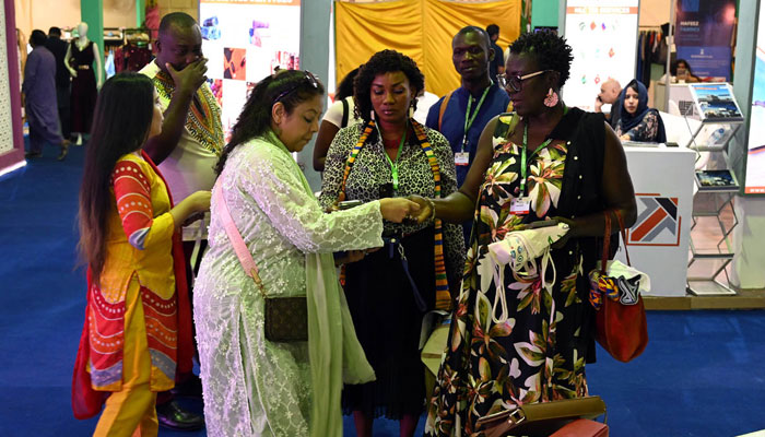 Visitors explore stalls at TEXPO 2024, showcasing the best in textiles and leather at the Expo Centre on October 25, 2024. — APP