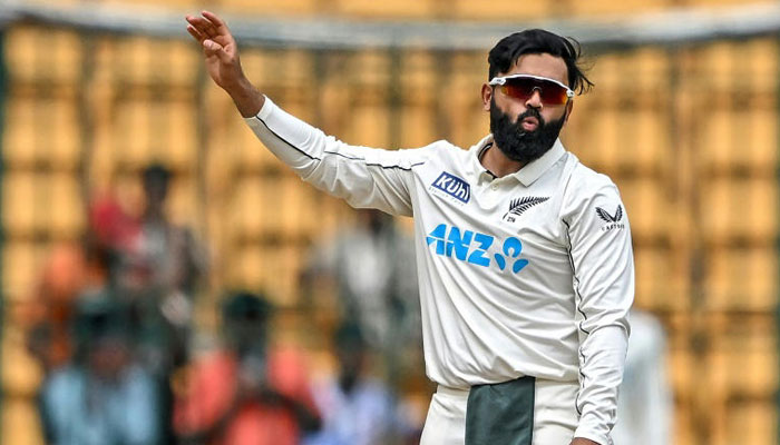 New Zealands spinner Ajaz Patel during the first Test in Bengaluru. — AFP/File