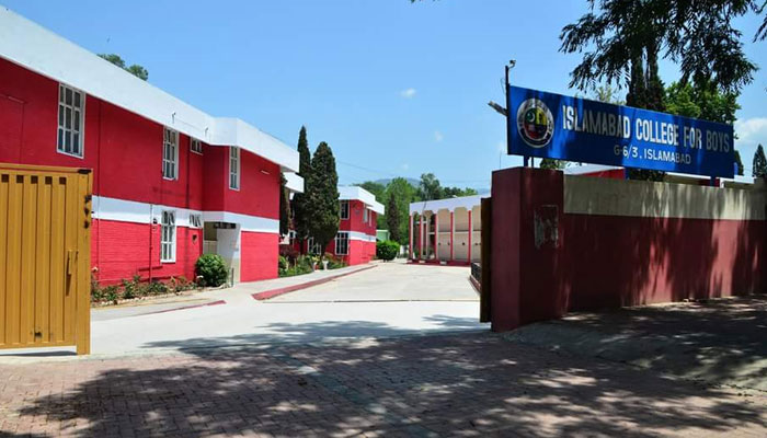 This image shows the main entrance of the Islamabad College for Boys, G-6/3. — Facebook@ICBIANS/File