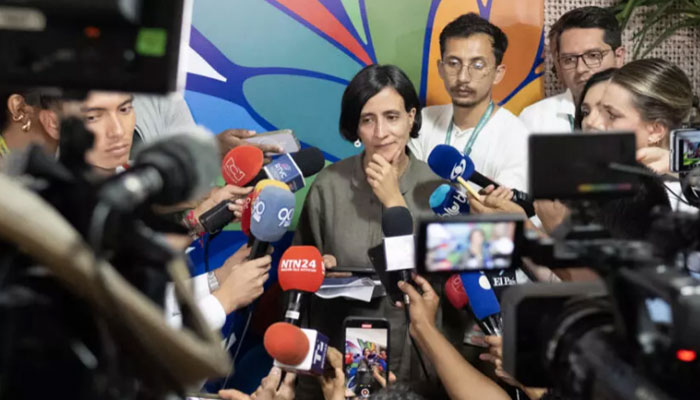 COP16 president Susana Muhamad talking to media. — AFP/File