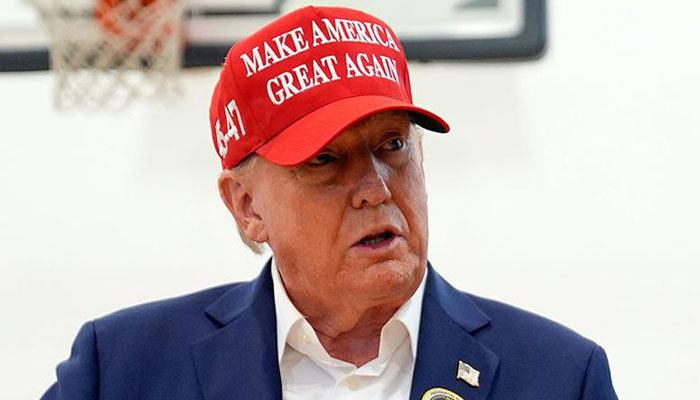 Republican presidential nominee and former president Donald Trump speaks after voting on election day at the Morton and Barbara Mandel Recreation Center. — AFP/File