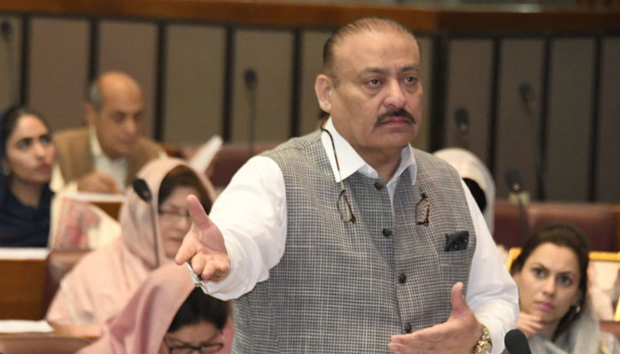 Pakistan Peoples Party (PPP) MNA Abdul Qadir Patel speaks in a National Assembly session on March 15, 2024. — X@A_Qadir_Patel