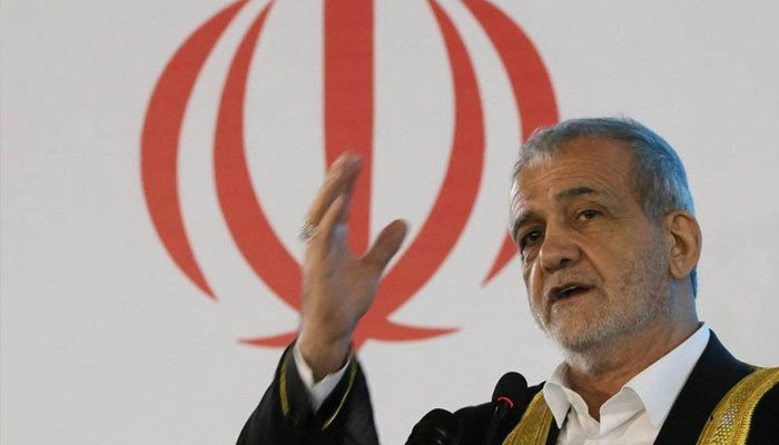 Iranian President Masoud Pezeshkian speaks to community members, academic figures, tribal sheikhs and officials during his visit, in Basra, Iraq, September 13, 2024. — Reuters