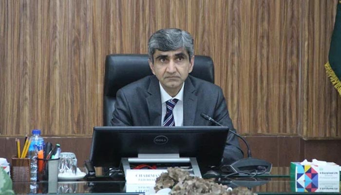 An undated image shows Punjabs Secretary of Agriculture Iftikhar Ali Sahoo chair a meeting. — APP/File