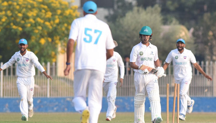 Cricket players can be seen in the Quaid-e-Azam Trophy cricket tournament on November 16, 2024. — PCB Website