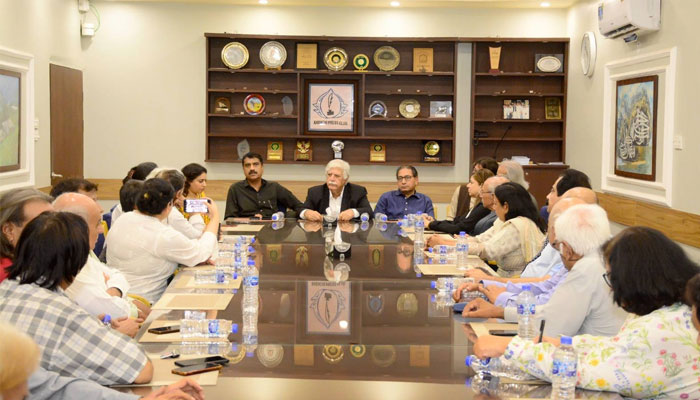 A joint session of the journalists bodies and HRCP held at Karachi press club on November 16, 2024.— Facebook@saeed.sarbazi
