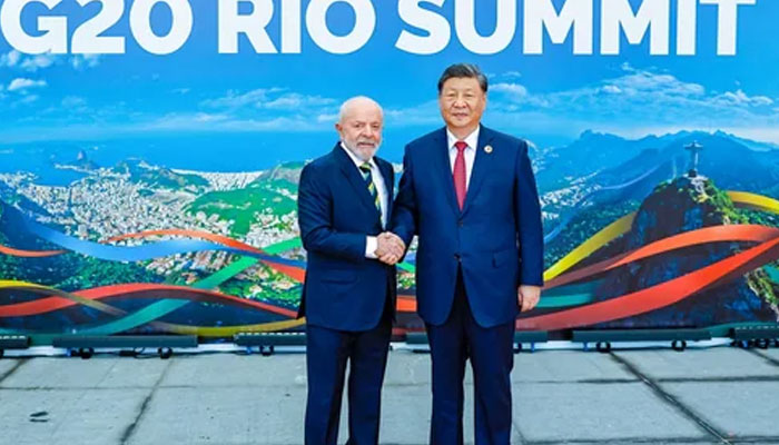 Brazils President Luiz Inacio Lula da Silva (left) greets Chinas President Xi Jinping at the G20 summit, in Rio de Janeiro, Brazil on November 18, 2024. — Reuters