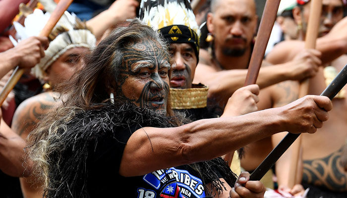 Demonstrators march in New Zealand Maori rights protest in the harbourside city of Wellington. — AFP/file
