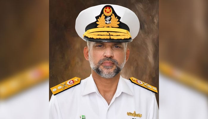 Rear Admiral Ateequr Rehman Abid seen in this image released on November 22, 2024. — Facebook@DgprNavy