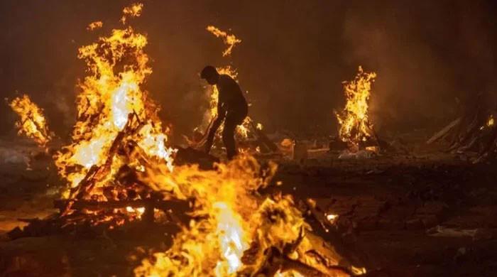 Indian man awakes on funeral pyre