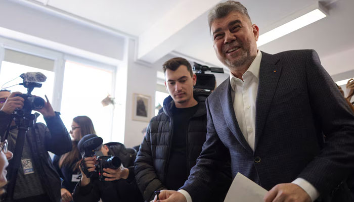 Romanian Prime Minister and presidential candidate Marcel Ciolacu votes during the first round of the presidential election in Bucharest, Romania on November 24, 2024. — Reuters