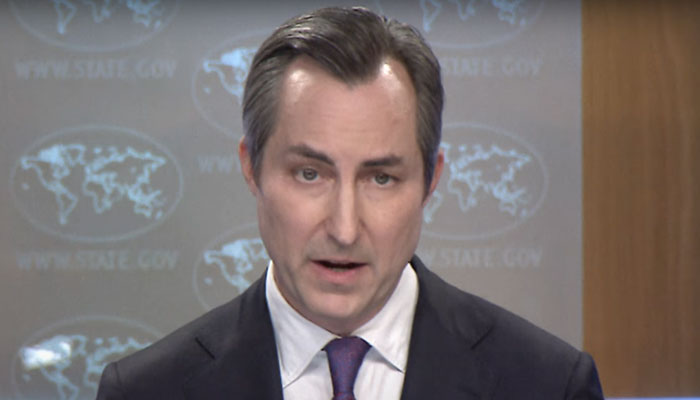 US State Department spokesman Matthew Miller talking to reporters. — AFP/File