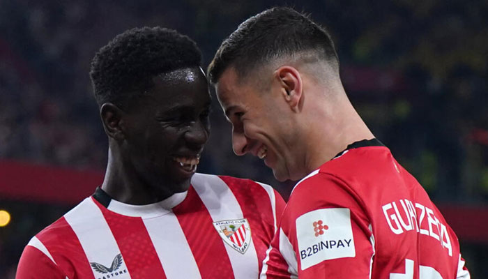 Athletic Bilbao players seen celebrating. — AFP/file