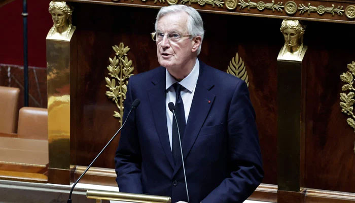 French Prime Minister Michel Barnier delivers a speech during the voting session on the draft of the Social Security bill 2025 at the National Assembly, the French Parliament´s lower house, in Paris on December 2, 2024. — AFP