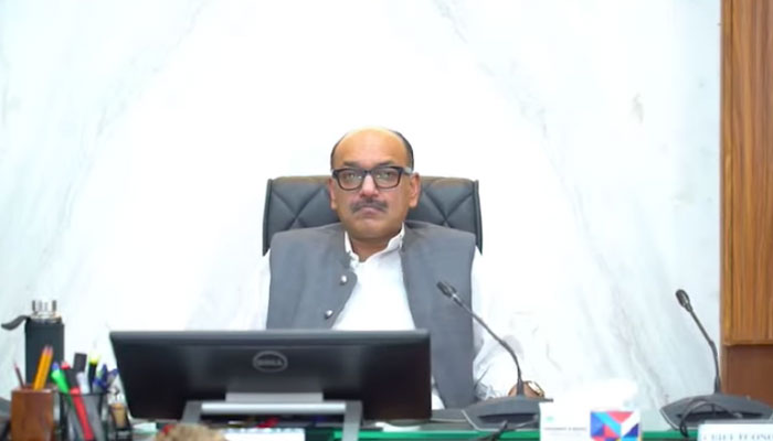 P&D Board Chairman Barrister Nabeel Ahmad Awan presides over the PDWP’s 49th meeting on December 5, 2024. — Screengrab via Facebook@PnDBPb