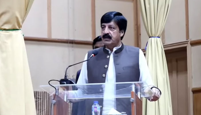Punjab Governor Sardar Saleem Haider Khan addresses an event on December 3, 2024. — Screengrab via Facebook@sardarsaleemhaidergroup