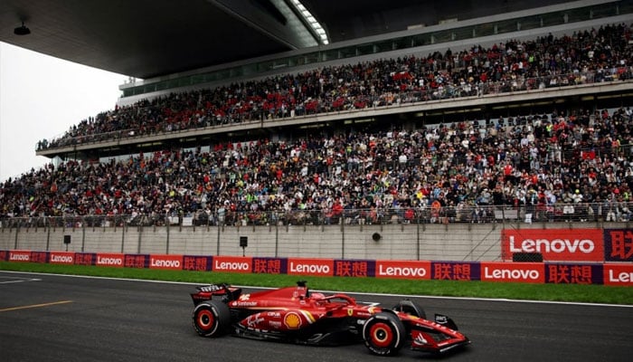 Ferrari’s Charles Leclerc in action during the Chinese Grand Prix at the Shanghai International Circuit in China on April 21, 2024. — Reuters