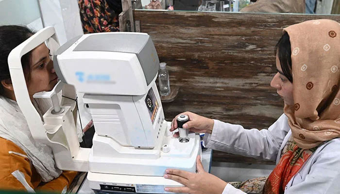 A representational image showing a patient undergoing an eye exam. — AFP/File