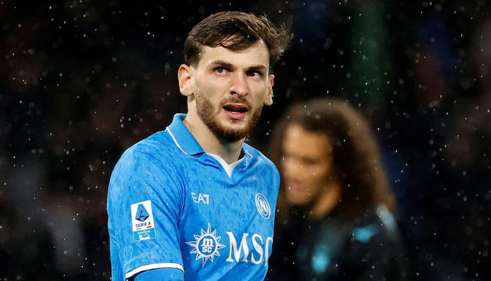 Georgian  footballer Khvicha Kvaratskhelia can be seen. — Reuters