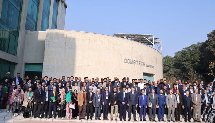Participants pose for a photo at a two-day international workshop on the ‘Cybersecurity Landscape in OIC Countries: Issues and Prospects’ at COMSTECH headquarters in Islamabad on December 16, 2024. — Facebook@OIC.Comstech