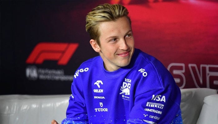 Liam Lawson during a media event ahead of the Las Vegas Grand Prix in November. — Reuters/File