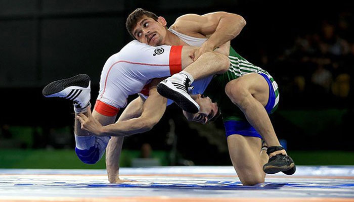In this representational image Pakistan’s top wrestler Mohammad Bilal can be seen.— AFP/File