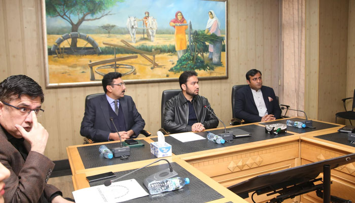 Punjab Minister for Youth Affairs and Sports Faisal Ayub Khokhar is seen at a meeting on Dec 26, 2024. — Facebook@mpafaisal161