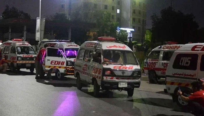 A representational image showing ambulances at an incident site. — AFP/File