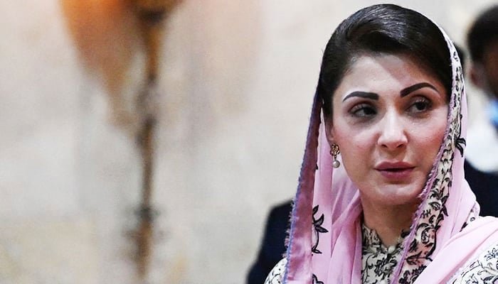 Punjab CM Maryam Nawaz arrives to address a press conference in Islamabad on July 25, 2022. — AFP