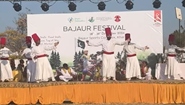 An image of a performance at the Bajaur Festival on December 29, 2024.— Facebook@ishtiaqmarwat