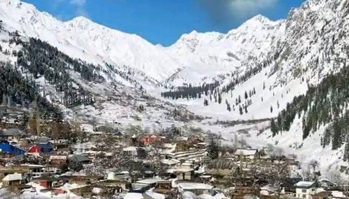 The image shows the first snowfall of the season in Madak Lasht Chitral. — Facebook@InsideKP/File