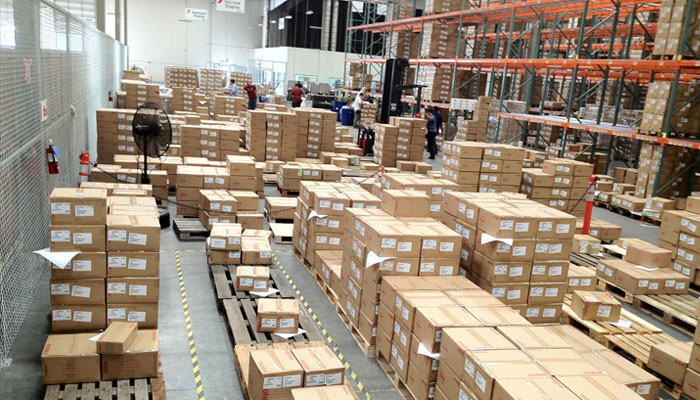 Goods stored at a warehouse. — Facebook@CustomGoods/File
